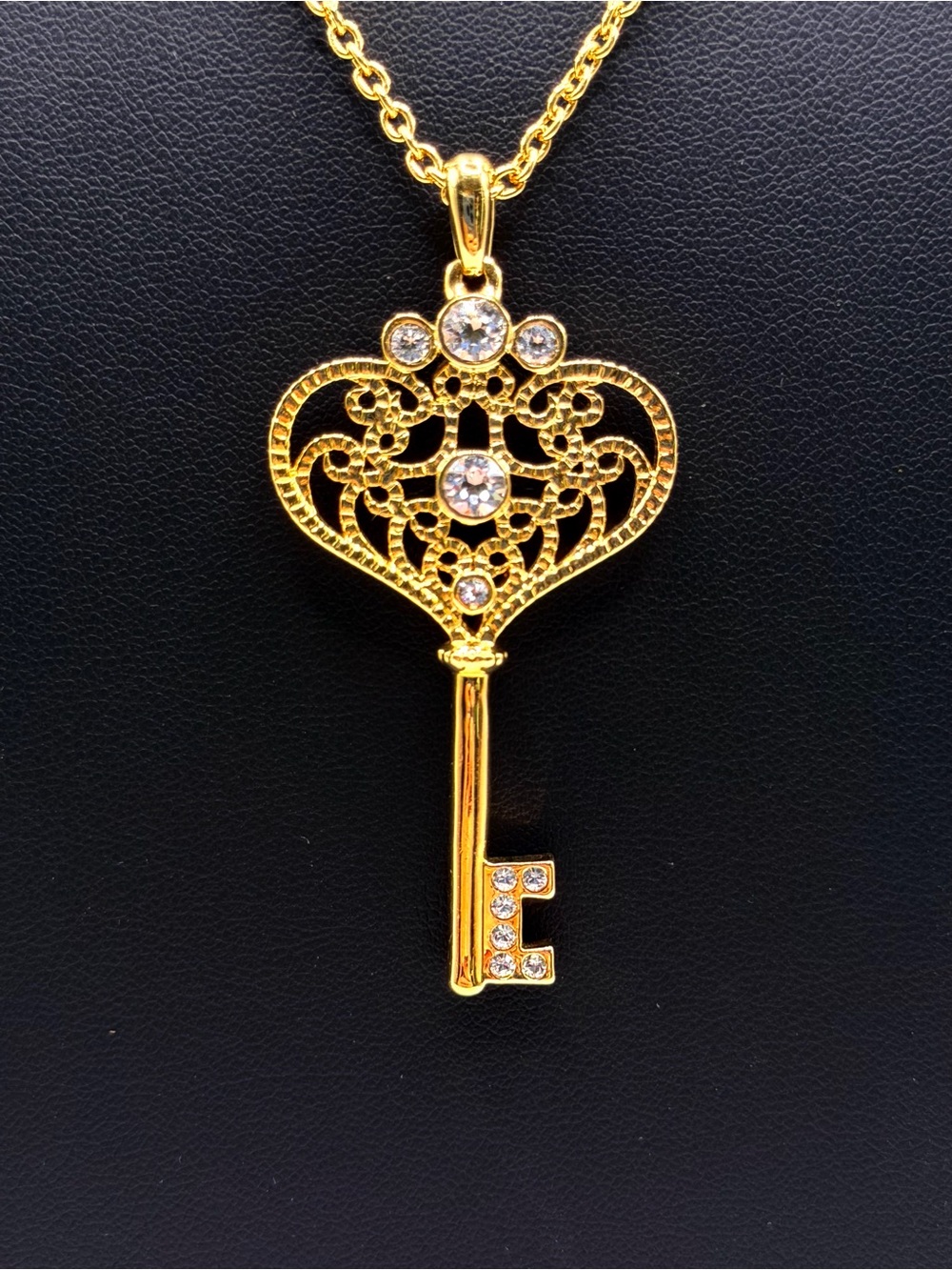 Touchstone Crystal Key GoldPlated Necklace by Swarovski